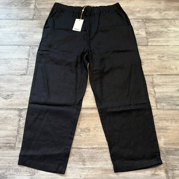 NWT! Quince 100% European Linen Pants, Black, 25" Inseam, Size Large - Picture 2 of 12